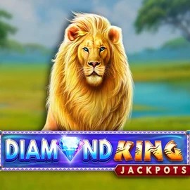 Diamond King Jackpots slot visual from SpinPlay Games available on rabbitreelscasino.com