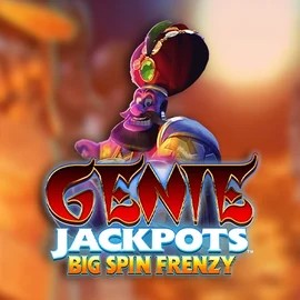 Genie Jackpots: Big Spin Frenzy slot logo by Blueprint Gaming at Rabbit Reel Casino