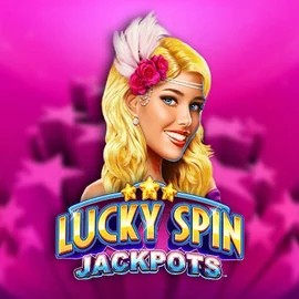 Lucky Spin Jackpots slot logo by Novomatic at Rabbit Reel Casino