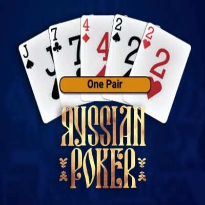 Russian Poker slot visual from OneTouch Games available on rabbitreelscasino.com